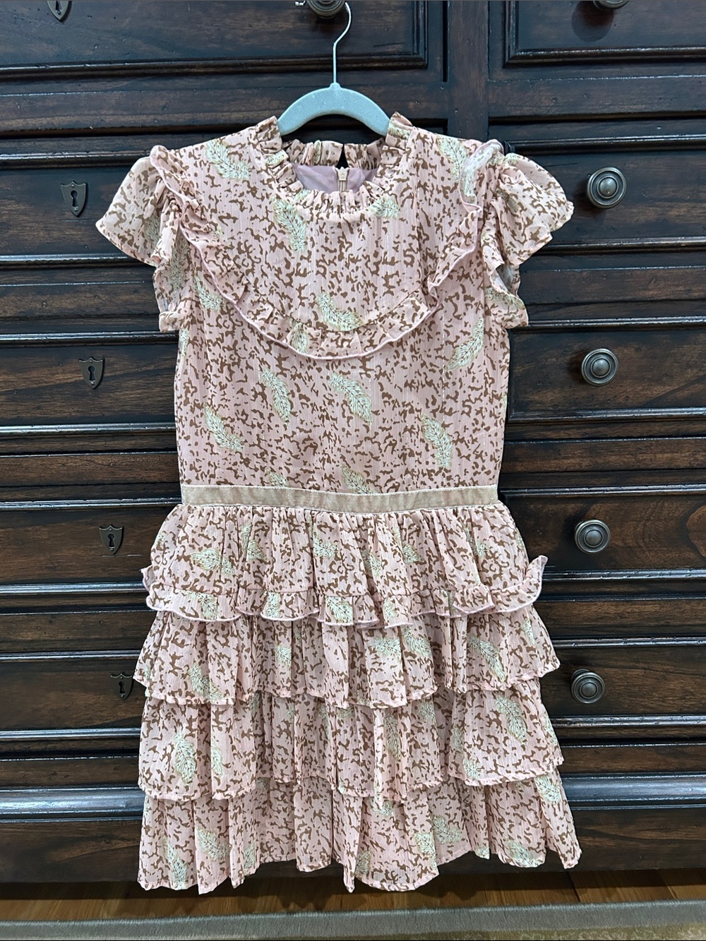 Imoga Stunning Girls Size 10 Floral Ruffle Tiered Kids Dress